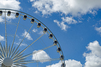 Sky, Clouds, Miscellanea, Miscellaneous, Ferris Wheel, Attraction HD wallpaper