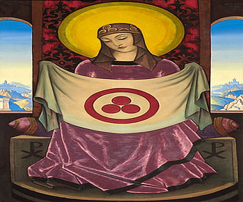 DIVINE MOTHER HOLDING THE BANNER OF PEACE, spiritual, nature, people, usa HD wallpaper