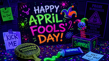 Happy April Fools Day: Neon Prank HD wallpaper
