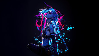 Jinx A Beautiful Disaster, jinx-league-of-legends, league-of-legends, games, dark, black, artwork, art, digital-art, ai, video-games HD wallpaper