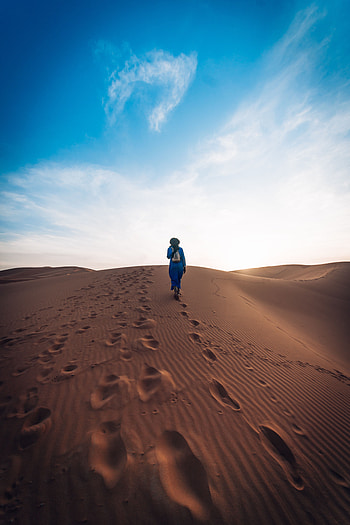 Sand, Desert, Miscellanea, Miscellaneous, Loneliness, Traces, Dunes, Links HD phone wallpaper