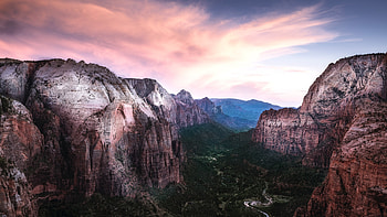 River Stream Valley, Sunset Nature HD wallpaper