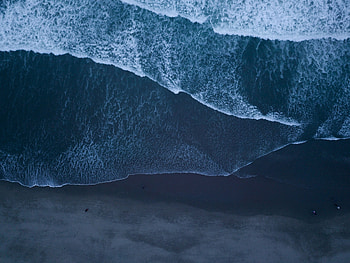 Nature, Waves, Sand, View From Above, Shore, Bank, Ocean, Foam, Surf HD wallpaper