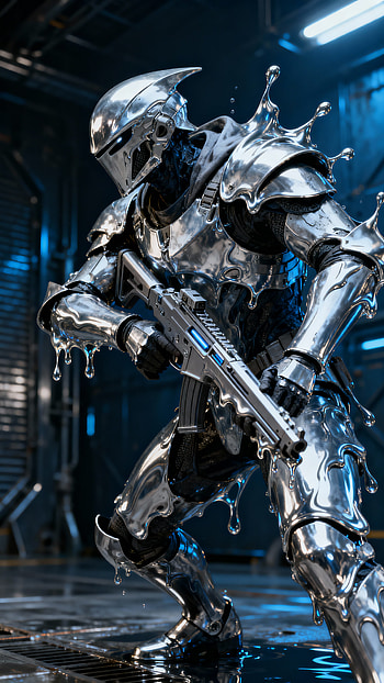 Liquid Chrome Knight — Futuristic Soldier , Android HD phone wallpaper