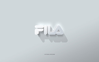 Fila logo, white background, Fila 3d logo, 3d art, Fila, 3d Fila emblem HD wallpaper