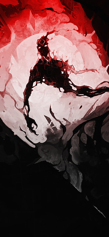 Red Spirit, black, white, red, fantasy, dark, red and black, Dark Fantasy HD phone wallpaper