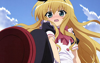Anime, Girl, Blonde, Astonishment, Surprise HD wallpaper