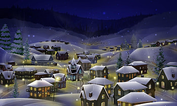 Holidays, Night, Snow, City, Christmas, Holiday HD wallpaper