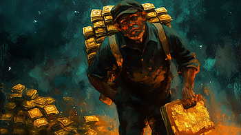 Wage Slave: A Striking Ultra Encountering Hardship, man, gold, treasure HD wallpaper