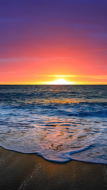 Vibrant sunset, Natural beauty, Tranquil atmosphere, Landscape HD phone wallpaper