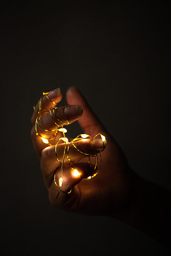 Dark, Hand, Glow, Garland, Fingers HD phone wallpaper