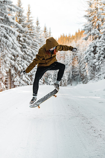 Sports, Winter, Snow, Bounce, Jump, Trick, Skateboard, Skateboarder HD phone wallpaper