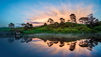 Riverside travels, green scenery, Sunset , Zeeoii HD wallpaper