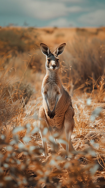 Majestic Kangaroo in the Wild - HD phone wallpaper
