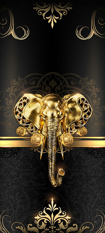 Luxury Elephant 2, Design, gold, ceiling, Beautiful, Blessing, Premium, Golden HD phone wallpaper