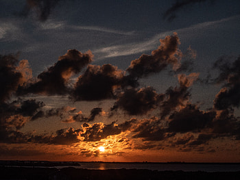 Sunset, Twilight, Clouds, Horizon, Dark, Dusk, San Pedro, Belize HD wallpaper