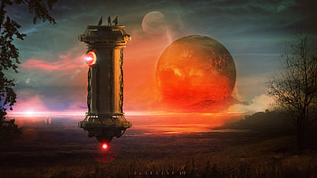 Collision Scifi, scifi, digital-universe, artist, artstation HD wallpaper