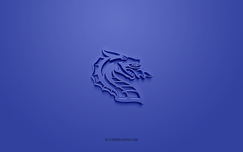 Seattle Dragons, creative 3D logo, blue background, XFL, 3d emblem, American football club, USA, 3d art, American football, Seattle Dragons 3d logo HD wallpaper