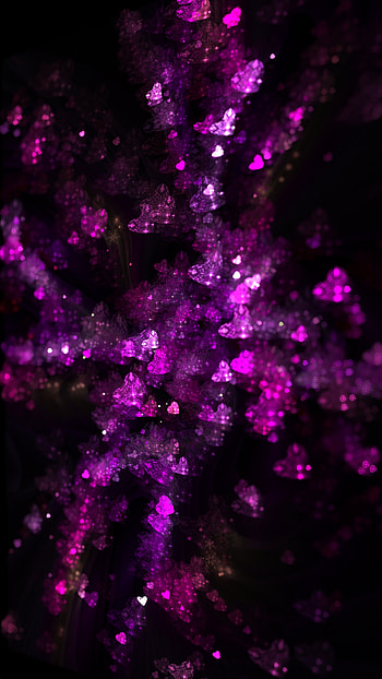 Abstract, fractal, hearts, glitter HD phone wallpaper