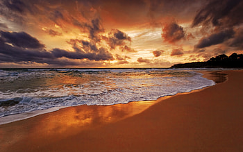 Beautiful Summer Ocean, summer, Beautiful, nature, sunset, ocean, beach HD wallpaper