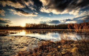 Nature, Rivers, Sunset, Landscapes HD wallpaper
