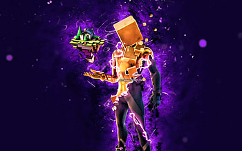 Gold Geometrik, , violet neon lights, Fortnite Battle Royale, Fortnite characters, Gold Geometrik Skin, Fortnite, Gold Geometrik Fortnite HD wallpaper
