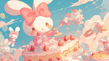 My Melody from Onegai My Melody, Anime, Onegai My Melody, My Melody (Onegai My Melody) HD wallpaper