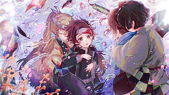Tanjiro Kamado Zenitsu Agatsuma Demon Slayer Kimetsu no Yaiba HD wallpaper