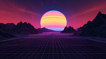 Retro Neon Sunset, retro HD wallpaper