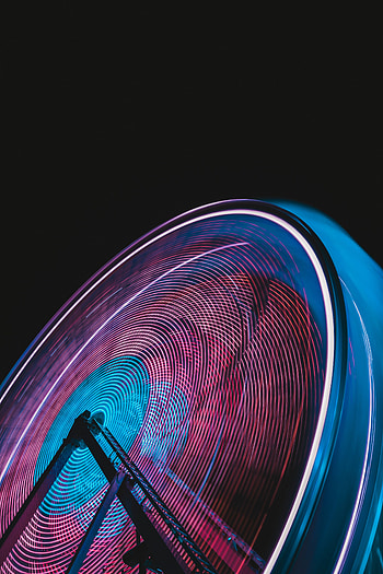 Shine, Light, Miscellanea, Miscellaneous, Movement, Traffic, Long Exposure, Illumination, Backlight, Ferris Wheel HD phone wallpaper
