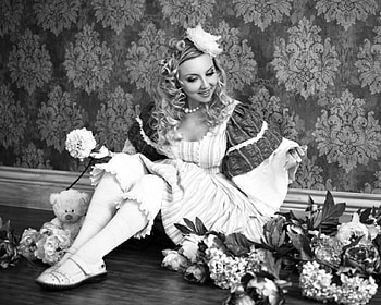 Doll girl, doll dress, model, sitting, woman HD wallpaper