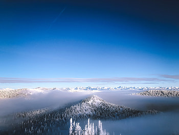 Winter, Nature, Sky, Snow, Horizon, Mountain HD wallpaper