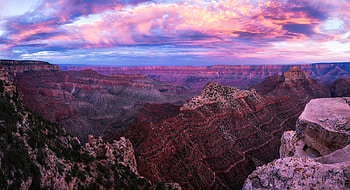 Grand Canyon Sunset Pano, canyon, sunset, nature HD wallpaper