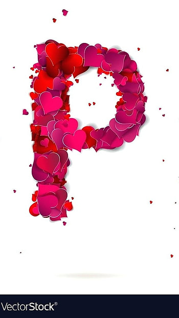 P Letter, Pink Heart, pink, heart HD phone wallpaper