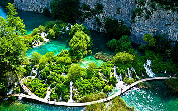 Plitvice Lake,National Park, green, trees, nature, lake, park HD wallpaper