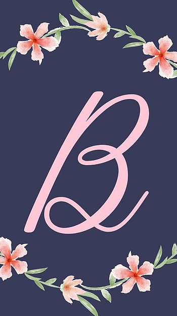 B Name, Floral, Pink Design, floral design, alphabet HD phone wallpaper
