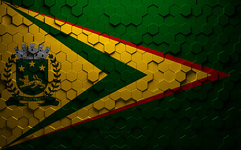 Flag of Bauru, honeycomb art, Bauru hexagons flag, Bauru, 3d hexagons art, Bauru flag HD wallpaper