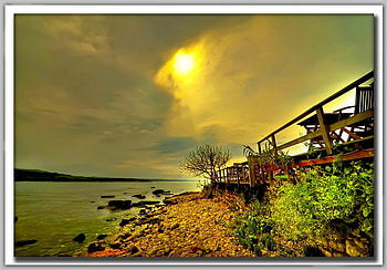 sunset1, lake, sunset HD wallpaper