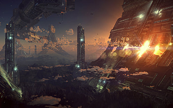 onother future city, cg, 3d, abtsrcat, future HD wallpaper