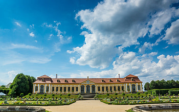 Grosssedlitz Palace in Germany, clouds, Germany, Saxony, palace HD wallpaper