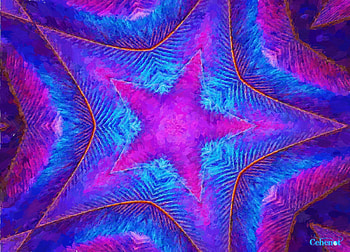 Carmen's star, blue, by cehenot, art, gift, star, pink, feather, painting, abstract, carmen, pictura, texture, peacock HD wallpaper