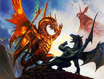 Dragon King, dragon, battle HD wallpaper