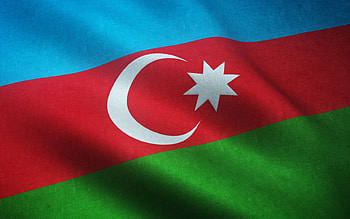 Azerbaijan flag, fabric texture, Azerbaijan wave flag, Flag of Azerbaijan, Azerbaijan 3d flag HD wallpaper