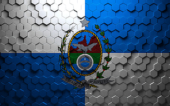 Flag of Rio de Janeiro, honeycomb art, Rio de Janeiro hexagons flag, Rio de Janeiro, 3d hexagons art, Rio de Janeiro flag HD wallpaper