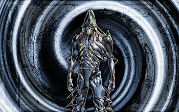 Nekros Prime, blue grunge background, Warframe, RPG, Warframe characters, Nekros Prime Build, vortex, Warframe Builds, Nekros Prime Warframe HD wallpaper
