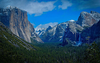Nature, Mountains, Waterfall, Forest HD wallpaper