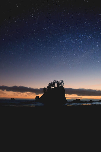 Coast, night, silhouette, La Push HD phone wallpaper