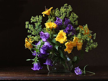 Summer bouquet, Flowers, Vase, Colorful, Bouquet HD wallpaper