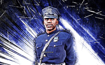 Jefferson Davis, grunge art, Marvel comics, creative, Officer Jeff Davis, blue abstract rays, NYPD, Jefferson Davis Marvel HD wallpaper
