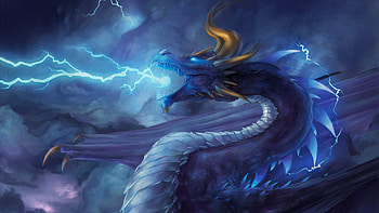 Storm Dragon, dragons, artist, artwork, digital-art, storm, deviantart HD wallpaper